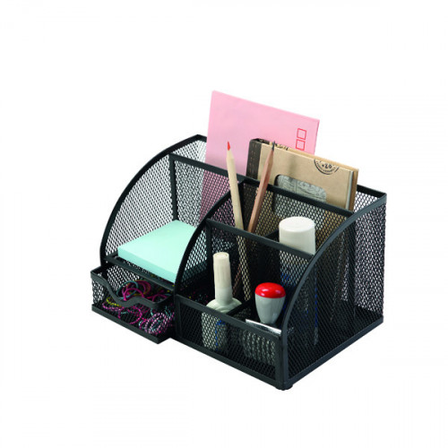 Q-CONNECT CURVED DTOP ORGANISER BLK