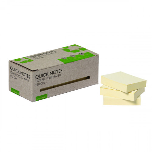 Q-CONNECT RCYC NOTES 38X51 YLW PK12