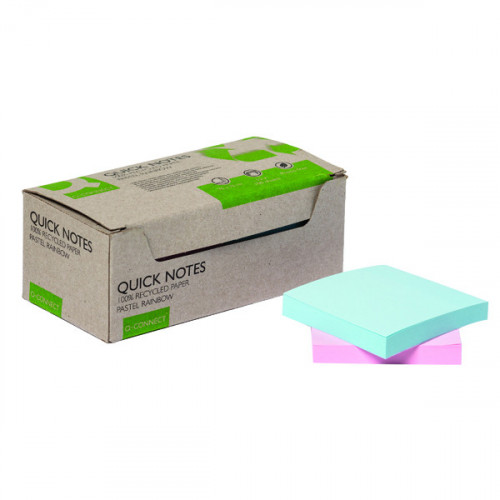 Q-CONNECT RCYC NOTES 76X76 PSTL PK12