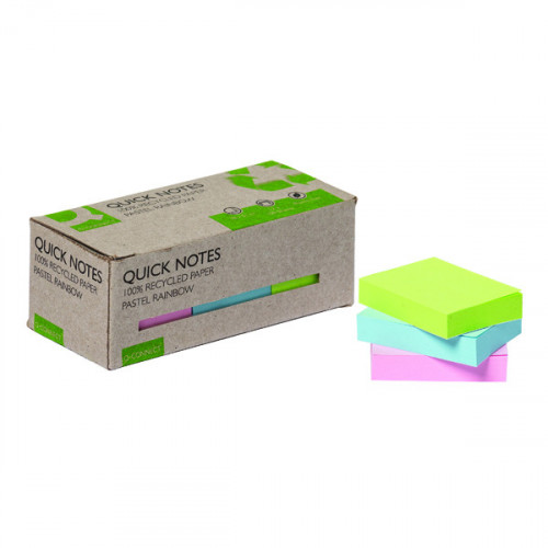 Q-CONNECT RCYC NOTES 38X51 PSTL PK12