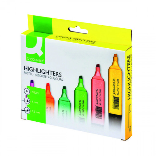 Q-CONNECT PASTEL HIGHLIGHTERS PK6