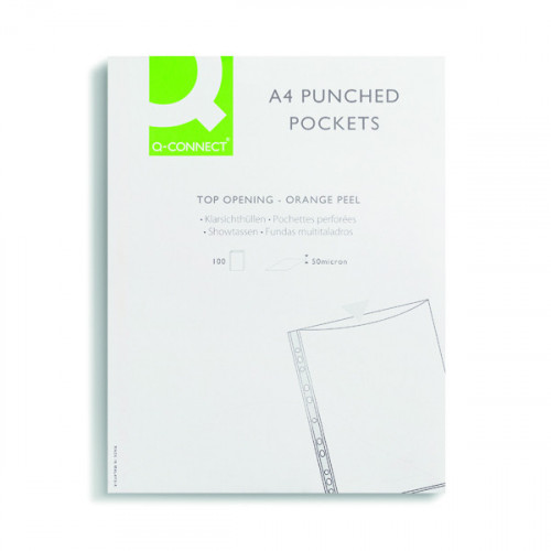 Q-CONNECT PUNCHED POCKETS A4 PK100