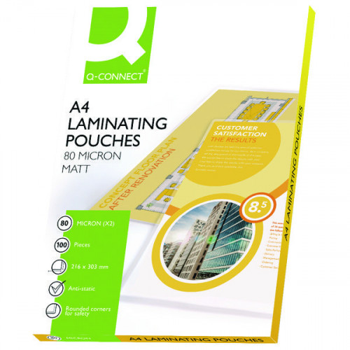 Q-CONNECT LAMINAT POUCH 80M A4 MATT