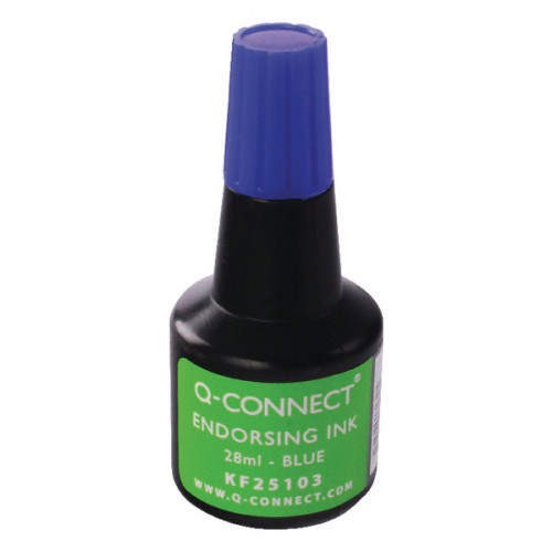 Q-CONNECT ENDORSE INK 28ML BLU PK10