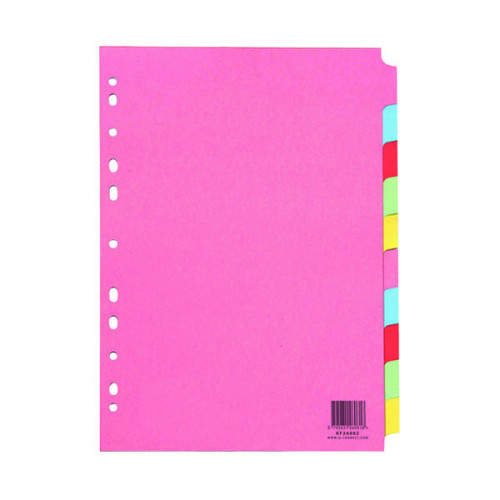 Q-CONNECT A4 10PRT SBJCT DIVIDR PK25