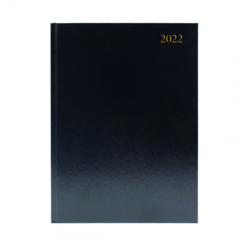 Desk Diary 2 Pages Per Day A4 Black 2022 KF2A4BK22