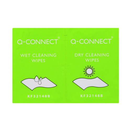 Q-CONNECT WET AND DRY WIPES PK20