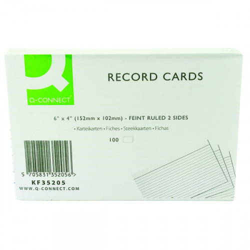 Q-CONNECT RECD CARD 152X102 WHT P100