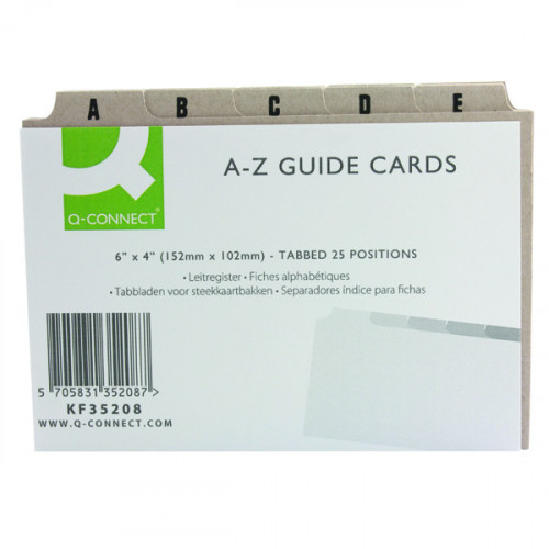 Q-CONNECT GD CARD 152X102MM A-Z PK25