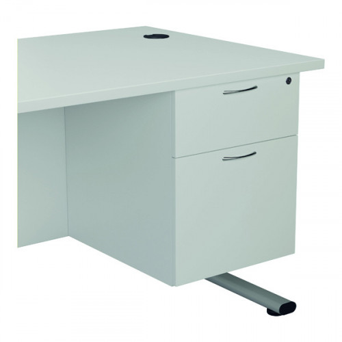 JEMINI 2 DRW FIXED PEDESTAL WHITE