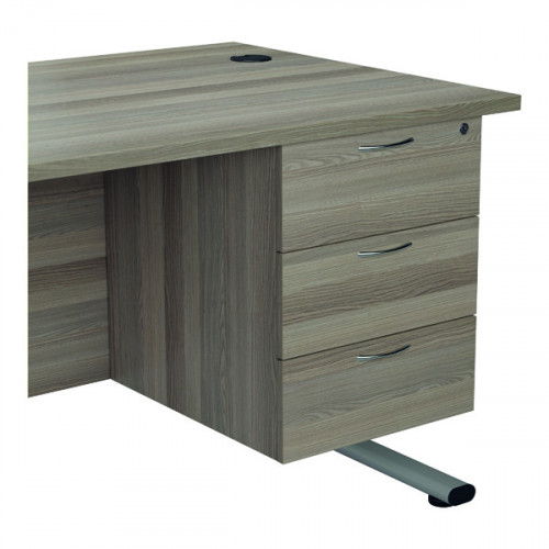 JEMINI 3 DRW FIXED PED GREY OAK