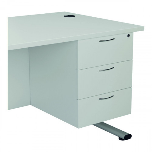 JEMINI 3 DRW FIXED PED WHITE