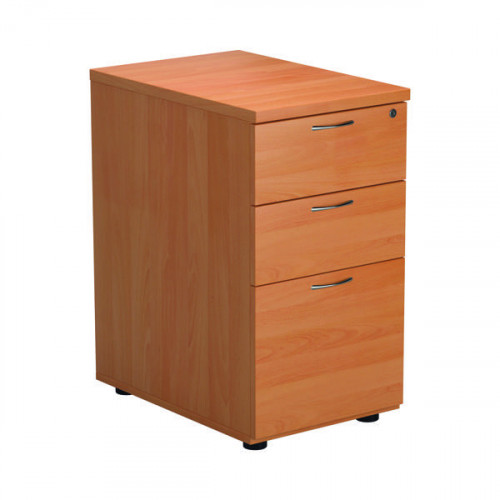 First 3 Drawer Desk High Pedestal 404x600x730mm Beech KF74465