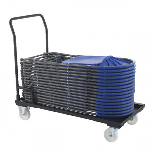 Titan Folding Chair Trolley 1120x540x1000mm Black KF78659