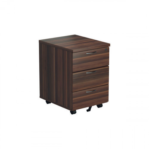 JEMINI 3 DRW MOB PED WALNUT