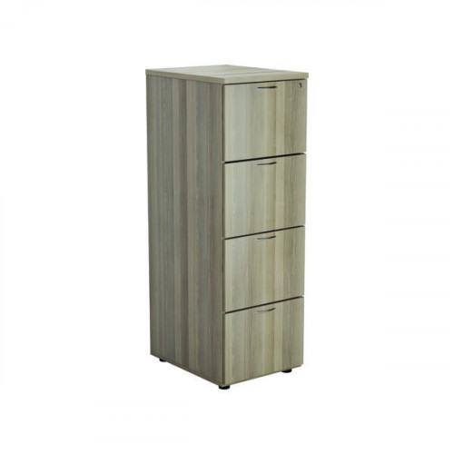 Jemini 4 Drawer Filing Cabinet 464x600x1365mm Grey Oak KF78955