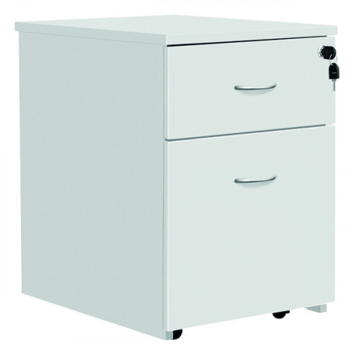 Serrion Eco 18 2 Drawer Mobile Pedestal 400x500x500mm White KF79825