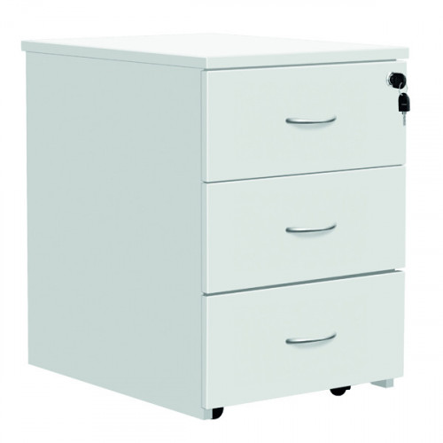 Serrion Eco 18 3 Drawer Mobile Pedestal 434x580x525mm White KF79826