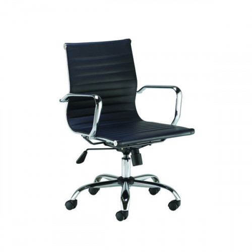 Jemini Sosa Executive Swivel Meeting Chair 620x620x900-980mm Polyurethane Black KF79888