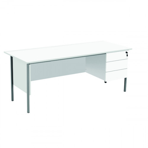 Serrion Rectangular 3 Drawer Pedestal 4 Leg Desk 1800x750x730mm White KF800087