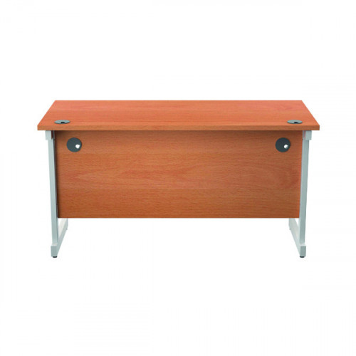 Jemini Single Rectangular Desk 1400x600x730mm Beech/White KF800587