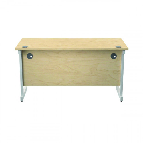 Jemini Single Rectangular Desk 1400x600x730mm Maple/White KF800620