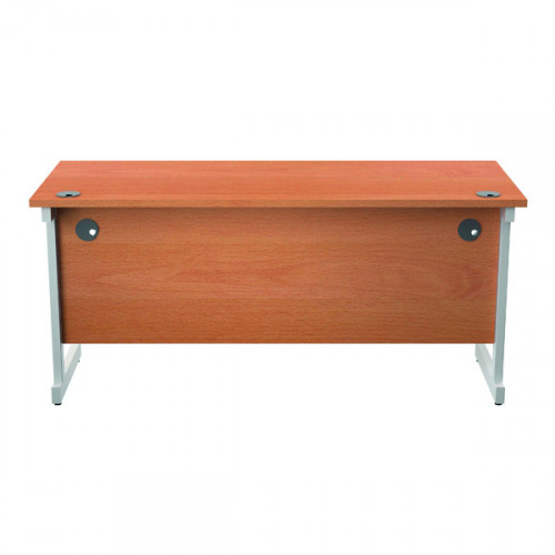 Jemini Single Rectangular Desk 1600x600x730mm Beech/White KF800703