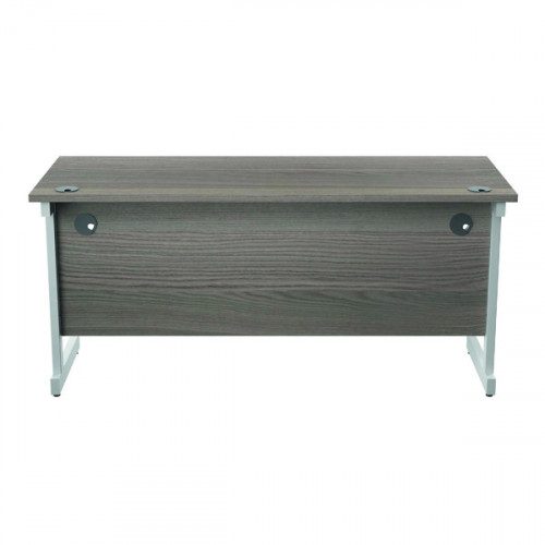 Jemini Single Rectangular Desk 1600x600x730mm Grey Oak/White KF800719