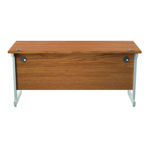 Jemini Single Rectangular Desk 1600x600x730mm Nova Oak/White KF800725