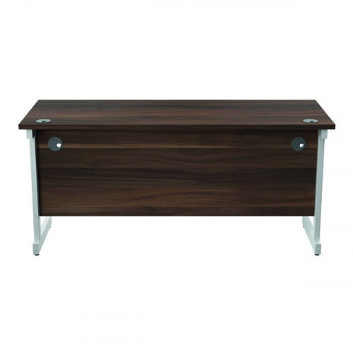 Jemini Single Rectangular Desk 1600x600x730mm Dark Walnut/White KF800750