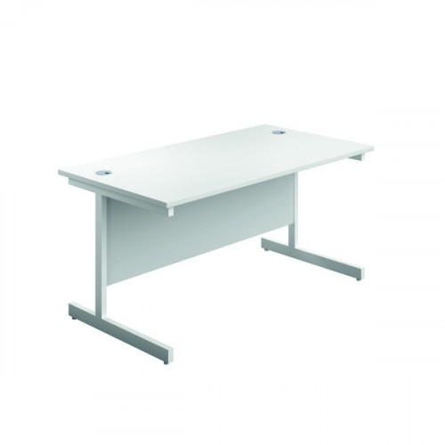 Jemini Single Rectangular Desk 1800x600x730mm White/White KF800856