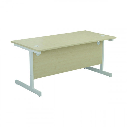 Jemini Single Rectangular Desk 1200x800x730mm Maple/White KF801104