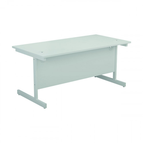 Jemini Single Rectangular Desk 1600x800x730mm White/White KF801331