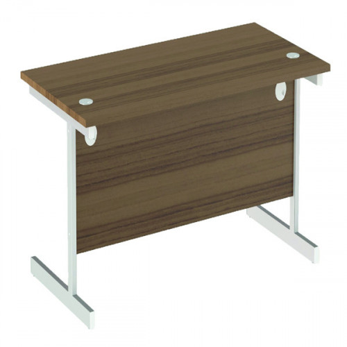 Jemini Single Rectangular Desk 1600x800x730mm Dark Walnut/White KF801353