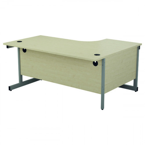 Jemini Radial Left Hand Cantilever Desk 1600x1200x730mm Maple/Silver KF801762