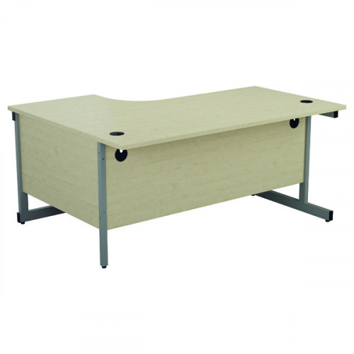 Jemini Radial Right Hand Cantilever Desk 1600x1200x730mm Maple/Silver KF801827