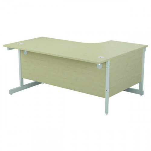Jemini Radial Left Hand Cantilever Desk 1600x1200x730mm Maple/White KF801880