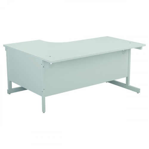 Jemini Radial Right Hand Cantilever Desk 1800x1200x730mm White/White KF802179