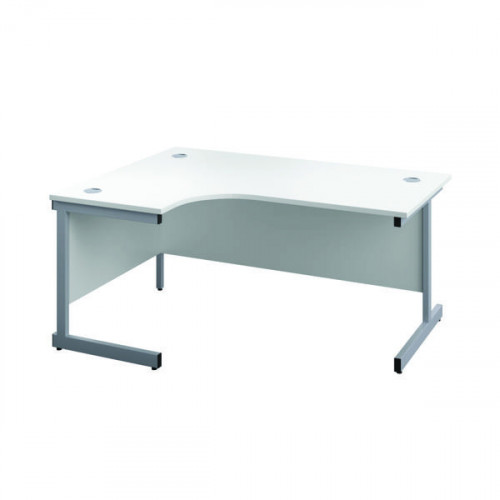 FIRST RADIAL LH DESK 1800 WHITE/SLV