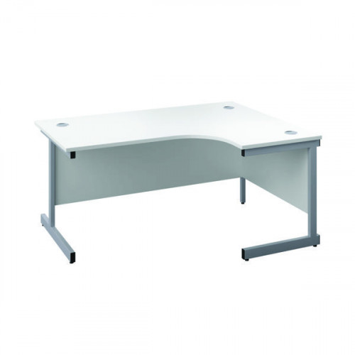 FIRST RADIAL RH DESK 1800 WHITE/SLV