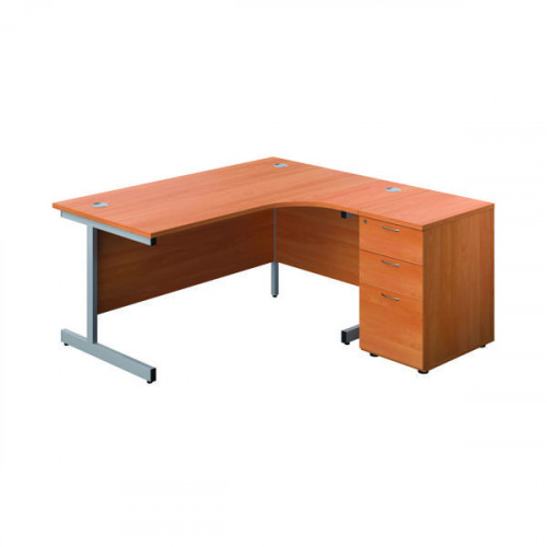 FIRST RDL RH DESK PED BEECH