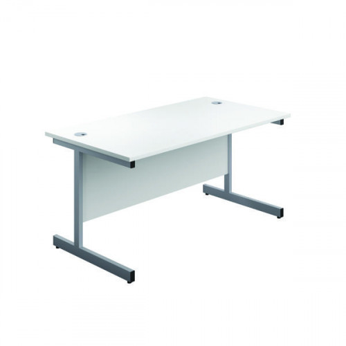 FIRST RECT DESK 1200 WHITE/SILVER