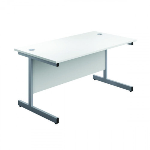 FIRST RECT DESK 1800 WHITE/SILVER