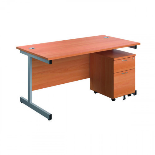 FIRST DESK 3 DRW PED 1600 BEECH/SLV