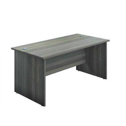 JEMINI RECT PANEL END DESK GREY OAK