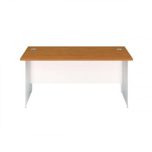 Jemini Rectangular Panel End Desk 1400x800x730mm Nova Oak/White KF804727