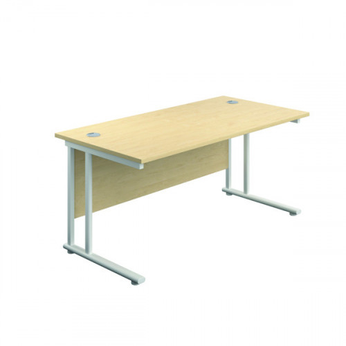 Jemini Rectangular Cantilever Desk 1400x800x730mm Maple/White KF807025
