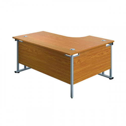 Jemini Radial Left Hand Cantilever Desk 1800x1200x730mm Nova Oak/Silver KF807780
