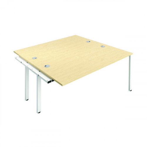 Jemini 2 Person Extension Bench Desk 1400x1600x730mm Maple/White KF809005