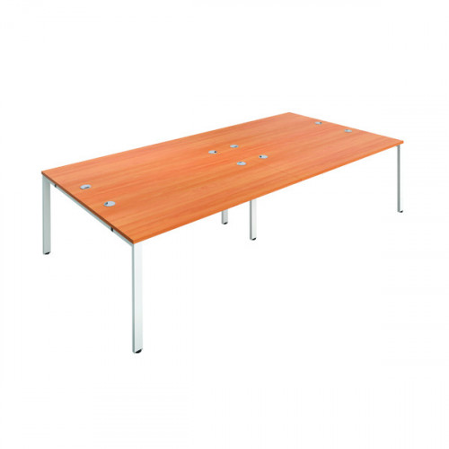 JEMINI 4 PERSON BENCH DESK BEECH/WHT